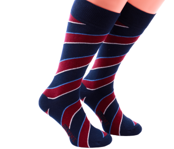 PATINE Socks PAPA05-01 Navy Blue / Bordeaux - Skarpety klasyczne