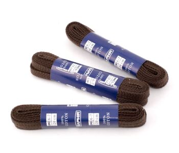 SAPHIR BDC Laces Medium Flat 7mm Dark Brown - ciemno brązowe płaskie sznurowadła