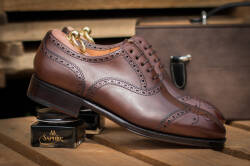Ciemno brązowe eleganckie stylowe buty klasyczne Yanko brogues cambridge marron 14780