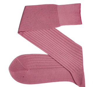 VICCEL / CELCHUK Knee Socks Solid Coral Cotton