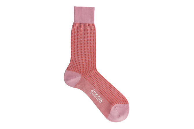 VICCEL / CELCHUK Socks Pink Orange Square Dot