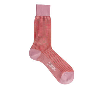 VICCEL Socks Pink Orange Square Dot