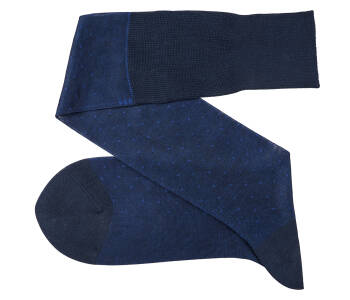 VICCEL Knee Socks Pin Dots Navy Blue / Royal Blue 