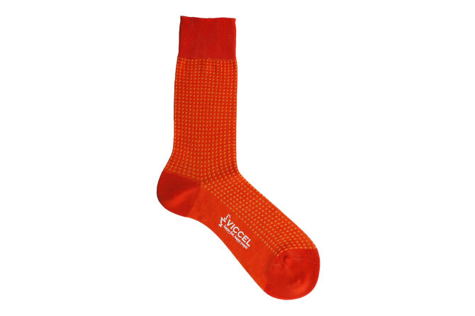 VICCEL / CELCHUK Socks Orange Yellow Square Dot 