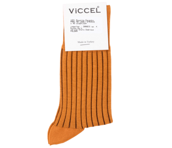 VICCEL / CELCHUK Socks Shadow Stripe Mustard / Brown