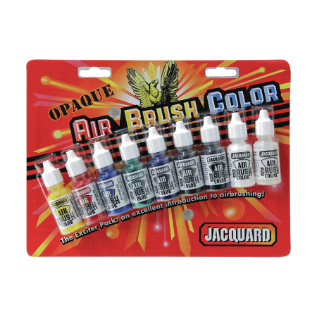 JACQUARD Opaque Airbrush Color Exciter Pack 9x 0.5oz / Zestaw kryjących farb akrylowych do aerografu