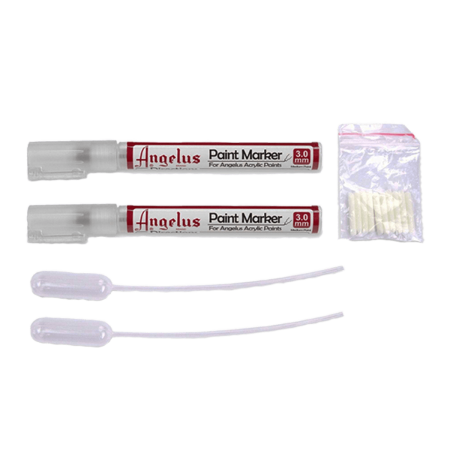 ANGELUS Empty Paint Marker Kit - Zestaw markerów do wypełniania farbami + pipety i końcówki