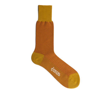 VICCEL / CELCHUK Socks Houndstooth Mustard / Taba