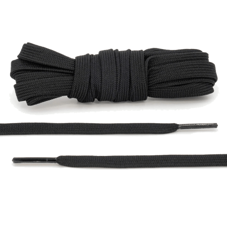 LACE LAB DUNK Replacement Laces 8mm Black / Czarne płaskie sznurówki do Sneakersów