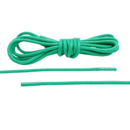 Zielone okrągłe woskowane sznurowadła ekskluzywne. Sznurówki do customizacji sneakersów - Jordan, Nike, Bred 1, Adidas