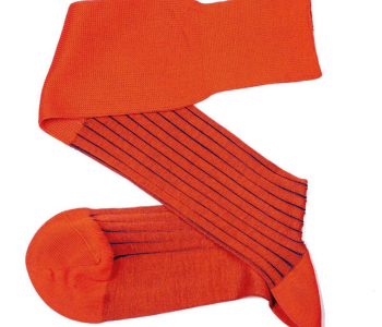 VICCEL Knee Socks Shadow Stripe Orange Royal Blue 
