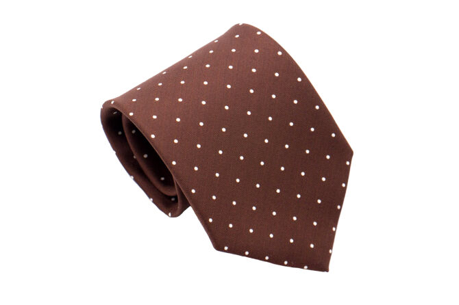 PATINE Tie Printed Silk POLKA-DOT Marron