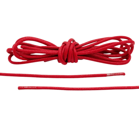 Czerwone okrągłe woskowane sznurowadła ekskluzywne. Sznurówki do customizacji sneakersów - Jordan, Nike, Bred 1, Adidas