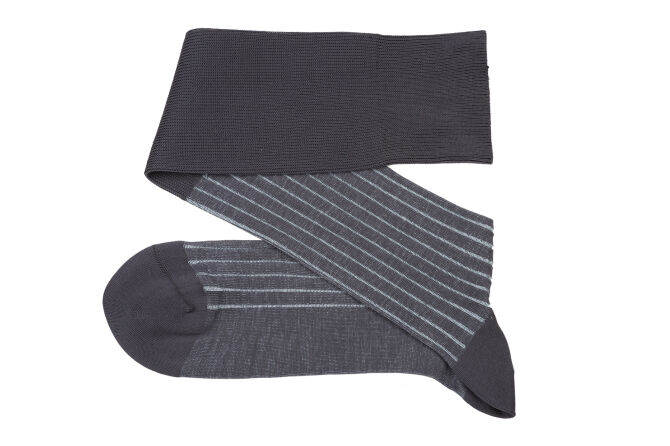 VICCEL / CELCHUK Knee Socks Shadow Gray / Sky Blue