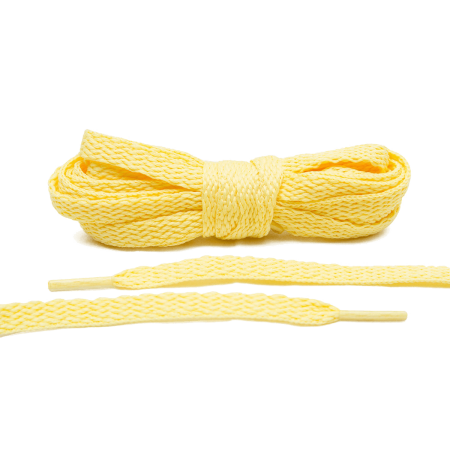 LACE LAB Flat Shoe Laces 8mm Pale Yellow - Żółte płaskie sznurowadła do butów