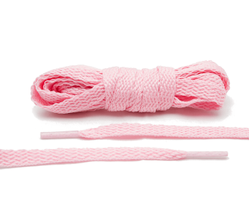 LACE LAB Flat Shoe Laces 8mm Pink - Różowe płaskie sznurowadła do butów