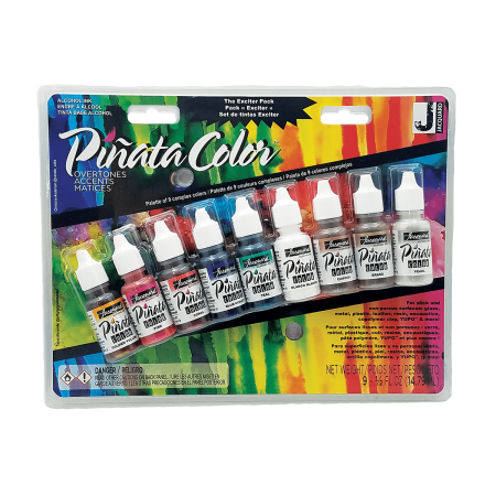 JACQUARD Pinata Color Alcohol Ink Overtones Exciter Pack 9x 0.5oz / Zestaw farb do twardych powierzchni