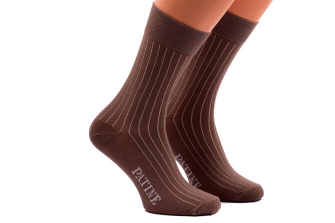 PATINE Socks PASH33 Camel / Beige - Skarpety typu SHADOW jasno brązowe z beżowymi wydzieleniami