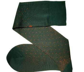 VICCEL / CELCHUK Knee Socks Pin Dots Green / Orange