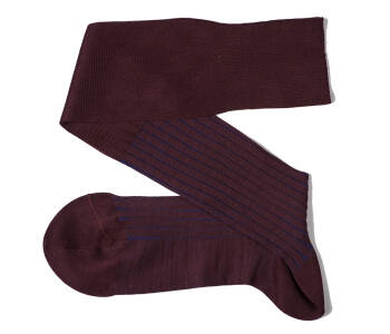 VICCEL / CELCHUK Knee Socks Shadow Stripe Burgundy Royal Blue