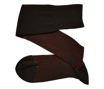 VICCEL / CELCHUK Knee Socks Shadow Stripe Black / Red