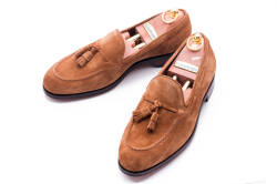 Classic Goodyear Welted Loafers Shoes YANKO 498 Cognac