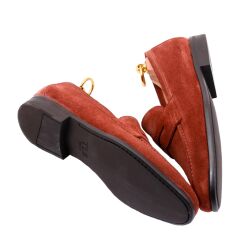 Brązowe zamszowe mokasyny męskie TLB Sacchetto na gumowej podeszwie rubber 111