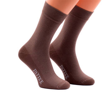 PATINE Socks PAME01-0827 - Brązowe skarpety z jaśniejszymi prześwitami