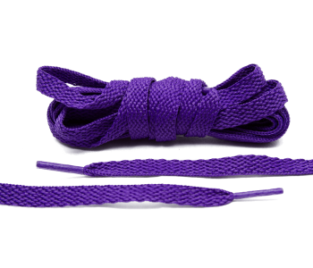 LACE LAB Flat Shoe Laces 8mm Purple - Purpurowe płaskie sznurowadła do butów
