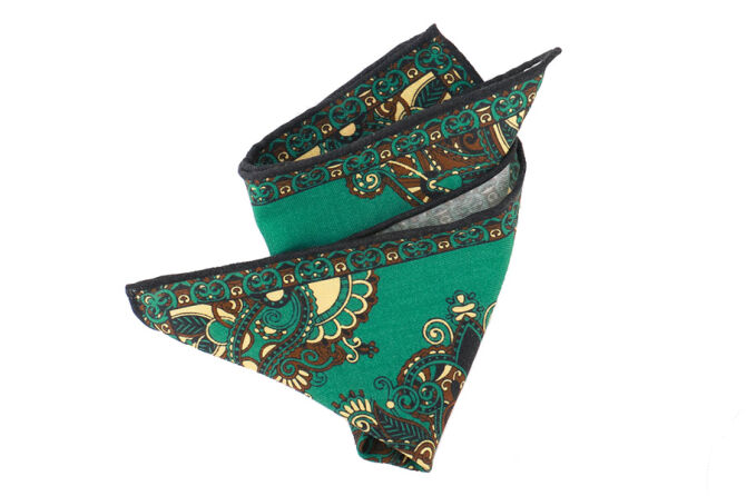 Pocket Square Wool PATHS1612_3 Green