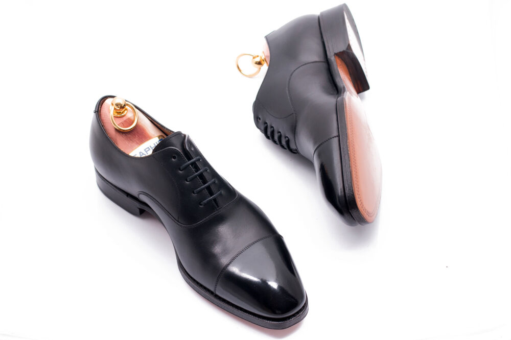 Yanko Men’s Oxfords Dress Shoes Yanko plain cap toe oxford black, rubber sole | Skolyx main image 2