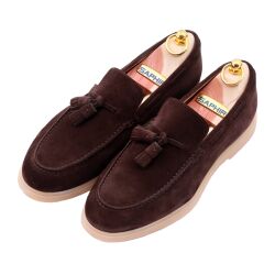 TLB MALLORCA COMFORT Penny Loafers 2010 Suede MARRON - brązowe zamszowe loafersy