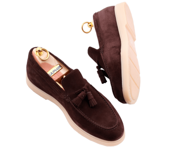 TLB MALLORCA COMFORT Penny Loafers 2010 Suede MARRON - brązowe zamszowe loafersy