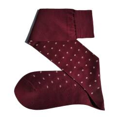 VICCEL / CELCHUK Knee Socks Flower Dots Burgundy