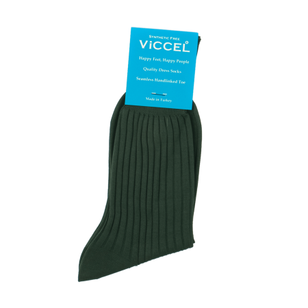 zielone eleganckie bawełniane skarpety męskie viccel socks solid forest green cotton