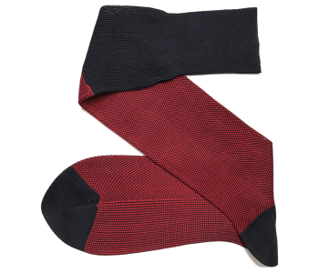 VICCEL / CELCHUK Knee Socks Birdseye Black / Red