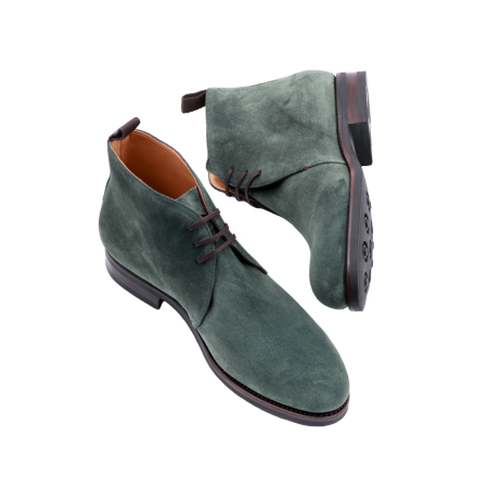 Buty zielone  typu suede green idealne dla gentlemana. Zamszowe trzewiki męskie