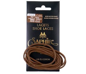 SAPHIR MDOR Laces Medium Glazed 2mm Tobacco - tabakowe okrągłe sznurowadła średni połysk