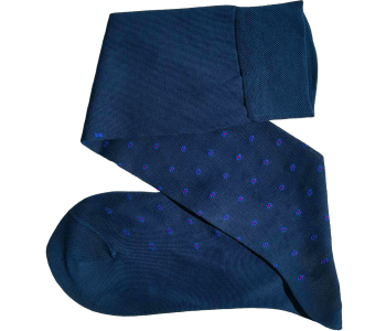 VICCEL / CELCHUK Knee Socks Flower Dots Navy Blue