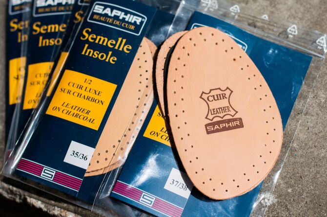 SAPHIR BDC Insoles Half Cuir Luxe - Luksusowe skórzane półwkładki do butów