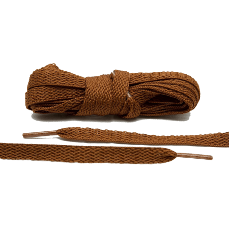 LACE LAB Flat Shoe Laces 8mm Brown - Brązowe płaskie sznurówki do butów