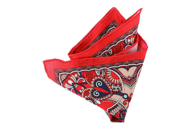 Pocket Square Wool PATHW1620_1 Red