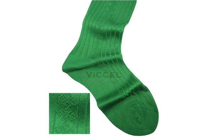 VICCEL / CELCHUK Knee Socks Diamond Textured Pistacio Green