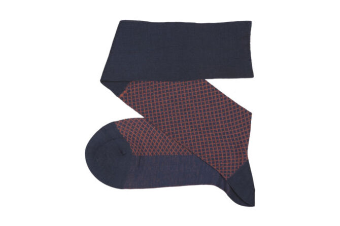 VICCEL / CELCHUK Knee Socks Fish Net Dark Navy Blue Taba 