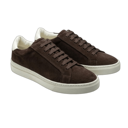 TLB MALLORCA SNEAKERS S2 Beta Plus Velour Brown Off White - brązowe zamszowe Sneakersy