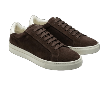 TLB MALLORCA SNEAKERS S2 Beta Plus Velour Brown Off White - ciemnobrązowe zamszowe Sneakersy