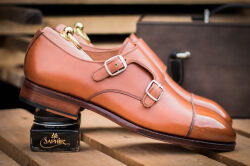 Eleganckie obuwie męskie Yanko 14306 double monks cambridge Cuero z podeszwą leather.